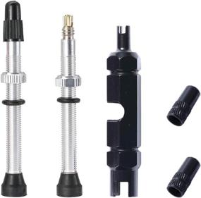 img 1 attached to 🚲 Teyssor Tubeless Bicycle Valve Stems: 35mm, 44mm, 60mm Aluminum Alloy Presta Stem Kits with Valve Core Tool