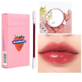 img 4 attached to 💄 20 Pcs Box Tattoo Lipstick Cigarette Cotton Swab: Long-Lasting Lip Gloss Lipstick for Women - Classic-Strawberry Red