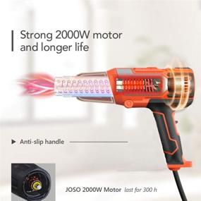 img 3 attached to 🔥 Heat Gun JOSO Professional BS1363 Certified Hot Air Gun | 2 Temperature Modes 350°C (1000W) & 600°C (2000W) | Max Wind Speed 500L/min | 5 Nozzle Set | Ideal for Paint Stripping, Pipe Soldering & Shrinking