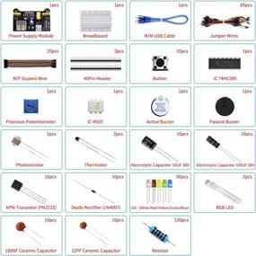 img 2 attached to Explore the Versatile REXQualis Electronics Basic Kit: Power Supply, Breadboard, Jumper Wire, LED, Resistor, and Over 300 Sensor Components for Exciting Electronic Projects!