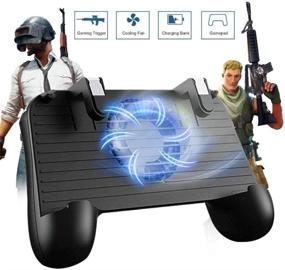 img 4 attached to 🎮 Enhanced Mobile Game Controller with Trigger for PUBG/Fortnite/Rules of Survival - Gaming Grip & Joysticks for 4.5-6.5" Android iOS Phones