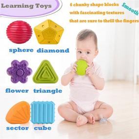 img 3 attached to 🧩 Toys for 1-2 Year Old Baby Boy Girl - Colorful Cube Sorter and 6 Sensory Shape Pieces - Learning Gifts for Girls Boys Age 1-3 - Montessori Toys for 1 Year Old - Baby Toys 6-12-18 Months