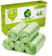 🌱 evanno 13 gallon biodegradable compostable trash bags - 80pcs eco-friendly garbage bags for kitchen, bathroom, and office bins - plant-based recycled materials (13 gallon/80pcs) logo