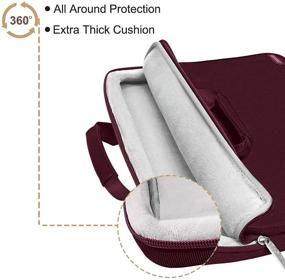 img 3 attached to 👜 MOSISO 360 Protective Laptop Shoulder Bag: MacBook Pro/Air 13 inch Briefcase, Wine Red