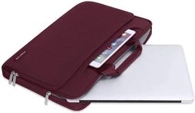 img 2 attached to 👜 MOSISO 360 Protective Laptop Shoulder Bag: MacBook Pro/Air 13 inch Briefcase, Wine Red