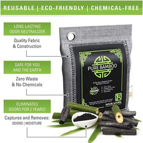img 1 attached to 🎋 8-Pack Nook & Fork Pure Bamboo Charcoal Bags Odor Absorber – Activated Breathe Green Charcoal Bags, Ideal for Home, Car, Pets, Odor Elimination (Green)