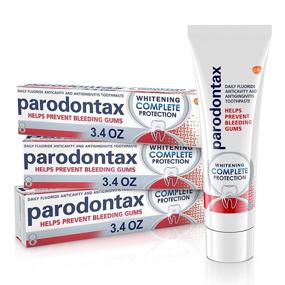 img 4 attached to Parodontax Teeth Whitening Toothpaste for Bleeding Gums - Complete Protection, 3.4 Ounce (Pack Of 3), 3 count