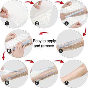 img 2 attached to 🚿 Waterproof Transparent Film Dressing Shower Patch: Clear Cover for Tattoo Protection, Swimming & Showering - 9x9 Inch (24)