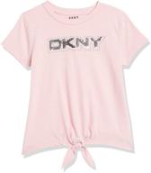 👚 dkny girls' coral blush t-shirt - top choice for girls' clothing logo