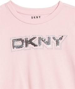 img 1 attached to 👚 DKNY Girls' Coral Blush T-Shirt - Top Choice for Girls' Clothing