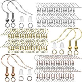 img 4 attached to 💍 Complete Earring Making Kit: 925 Sterling Silver Hooks, Jump Rings, and Silicone Backs - 150PCS/75Pairs