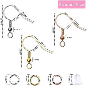 img 3 attached to 💍 Complete Earring Making Kit: 925 Sterling Silver Hooks, Jump Rings, and Silicone Backs - 150PCS/75Pairs