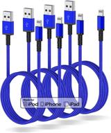 📱 apple mfi certified 4-pack 6ft iphone charger cable – long usb a lightning to cable 6 feet, 6 foot nylon fast apple charging cable cord for iphone 12/11 pro/11/xs max/xr/8/7/6s/6/5s/se ipad logo