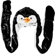 🧤 winter ski hat beanie aviator style penguin plush animal (long) логотип