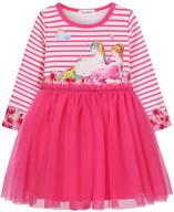 quedoris unicorn printed stripe casual girls' clothing and dresses logo