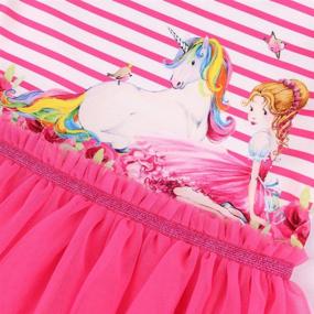 img 1 attached to Quedoris Unicorn Printed Stripe Casual Girls' Clothing and Dresses