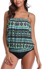 img 1 attached to 👙 Flaunt Your Style with Chenghe Blouson Tankini: Top-Quality Moderate Swimsuit for Women