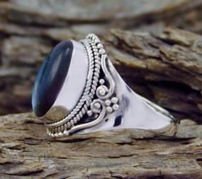 img 3 attached to 💍 Wenbin Vintage Ladies Sterling Silver Turquoise Moonstone Ring - Bohemian Wedding Jewelry in Size 6-10 (US 8)