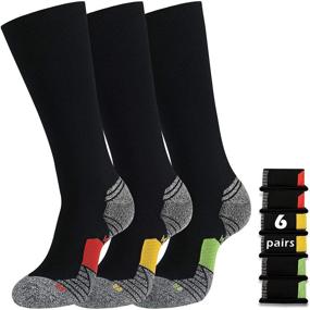 img 4 attached to 🧦 WANDER Athletic Cushion Socks - Pack of 4 (2 Green, 2 Yellow)