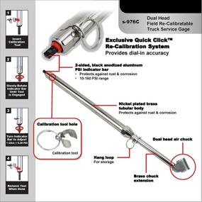 img 1 attached to 🚗 Милтон S-976C Калибруемый манометр для проверки давления в шинах: Двойная насадка, 10-160 PSI - Лучшее качество и точность!