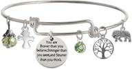 🎁 tisda 'you are braver, stronger, smarter' inspirational bracelet: a perfect gift for women and girls logo