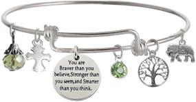 img 4 attached to 🎁 TISDA 'You Are Braver, Stronger, Smarter' Inspirational Bracelet: A Perfect Gift for Women and Girls