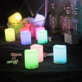 img 1 attached to Multi Color Changing Flameless Votive Candles with Remote - 10 Pack Colored Battery Operated Flickering Electric LED Tea Lights Bulk for Christmas Party Wedding Decorations (Batteries Incl.)