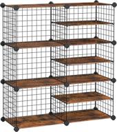 songmics 9-slot shoe rack: portable cube organizer for closet, bedroom, and kids’ room – rustic brown and black ulpm036a01 logo