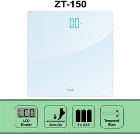 img 1 attached to 🌟 AMERICAN WEIGH SCALES ZT-150-WT Digital Precision Bathroom Weight Scale - White Tempered Glass, 150lbs