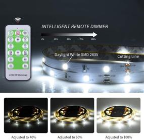 img 2 attached to 🌟 Enhance Your Space with 50ft White LED Strip Lights: Dimmable, Connectable, and Cuttable for Room Mirror Bedroom Kitchen - RF Remote Included