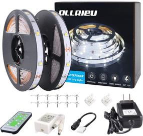 img 4 attached to 🌟 Enhance Your Space with 50ft White LED Strip Lights: Dimmable, Connectable, and Cuttable for Room Mirror Bedroom Kitchen - RF Remote Included