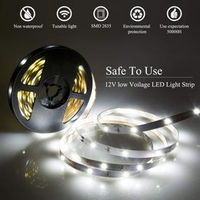 img 3 attached to 🌟 Enhance Your Space with 50ft White LED Strip Lights: Dimmable, Connectable, and Cuttable for Room Mirror Bedroom Kitchen - RF Remote Included