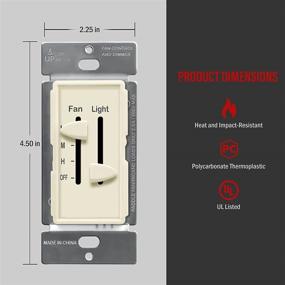 img 3 attached to 🔌 ENERLITES 3 Speed Ceiling Fan Control and LED Dimmer Light Switch - Single Pole, No Neutral Wire Required, Light Almond