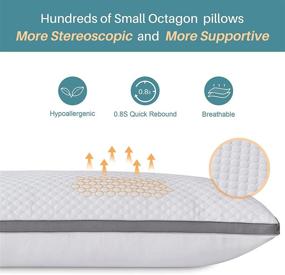 img 3 attached to Oubonun Luxury Adjustable Full Body Pillow: Premium Honey-Bomb Design for Supportive & Fluffy Comfort, Ideal for Side Sleepers, White-Grey Side