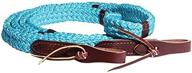 🐴 professional 9ft single rein with quiet control - turquoise - not applicable logo