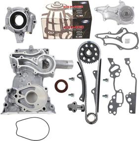 img 4 attached to 🚀 Enhanced Performance: HD Timing Chain Kit (2 Metal Guides & Bolts) + Timing Cover, Water Pump, & Oil Pump for 85-95 Toyota 2.4L 4Runner Pickup Celica SOHC 22R 22RE 22REC Engine