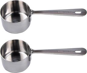 img 3 attached to 🐻 Honey Bear Kitchen 1/4 Cup 60 ml Stainless Steel Leave-in Measuring Scoop Cups v2 - Set of 2, Polished