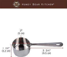 img 1 attached to 🐻 Honey Bear Kitchen 1/4 Cup 60 ml Stainless Steel Leave-in Measuring Scoop Cups v2 - Set of 2, Polished