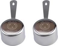 🐻 honey bear kitchen 1/4 cup 60 ml stainless steel leave-in measuring scoop cups v2 - set of 2, polished logo