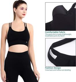 img 2 attached to 👙 CHICZÈLE Women's Seamless Sports Bras with Removable Pads - Strappy, Stretchy, Medium Support Yoga Tops for Workouts