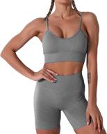 2 piece women's seamless yoga set - high waist shorts legging outfit with sport bra - tracksuit by jninth логотип