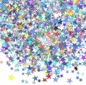 img 4 attached to ✨ Hestya Star Confetti: 60g Glitter Table Decorations for Party, Wedding, Festival (Holographic Silver, 10mm and 6mm)