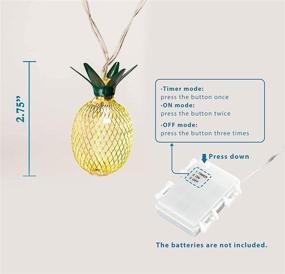 img 3 attached to 🍍 GIGALUMI 10ft 10 LED Pineapple String Lights, Battery Operated Fairy Lights for Patio, Home Wedding Party, Bedroom, Birthday Hawaiian Tropical Tiki Decoration in Warm White