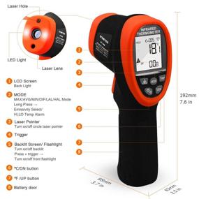 img 3 attached to 🌡️ BTMETER BT-1800 Non Contact Pyrometer: High Temperature Infrared Thermometer Gun for Metal Melting Furnace, Forge, Kiln -58°F to 3272°F (Not Accurate for Human Temp)