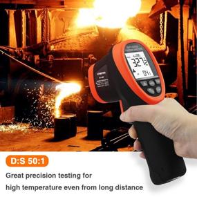 img 1 attached to 🌡️ BTMETER BT-1800 Non Contact Pyrometer: High Temperature Infrared Thermometer Gun for Metal Melting Furnace, Forge, Kiln -58°F to 3272°F (Not Accurate for Human Temp)