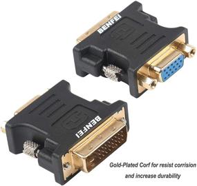 img 2 attached to 🔌 Premium DVI-I to VGA Adapter - Benfei 2 Pack DVI 24+5 to VGA Male to Female Adapter with Gold Plated Cord