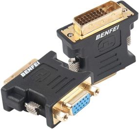 img 4 attached to 🔌 Premium DVI-I to VGA Adapter - Benfei 2 Pack DVI 24+5 to VGA Male to Female Adapter with Gold Plated Cord