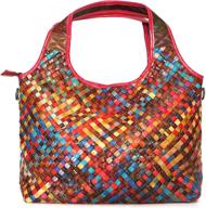 👜 colorful leather woven shoulder bag for women - genuine hobo tote crossbody handbags logo