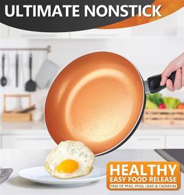 img 3 attached to MICHELANGELO Copper Pots and Pans Set Nonstick - 10 Piece Kitchen Cookware Set with Ceramic Coating, Bakelite Handle, Spatula & Spoon