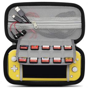 img 1 attached to 🎮 Sisma Grey Hard Carrying Case for Nintendo Switch Lite - Travel-friendly Storage for Switch Lite Accessories & 10 Game Cartridges